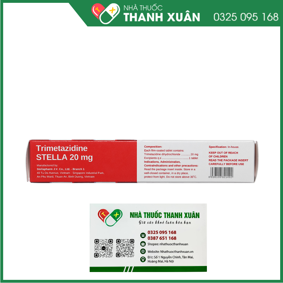 Trimetazidine Stella 20mg trị đau thắt ngực